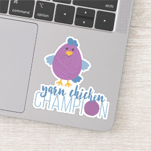 Campeón de pollos morados Personalizado Pegatinas