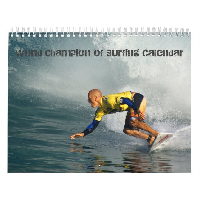 Campeón del mundo de practicar surf el calendario (Tapa)