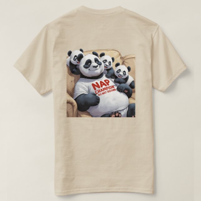 Campeón Nap - Gracioso Panda Dad Duerme Camiseta (Reverso del diseño)