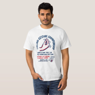 Campeonato de Gestos Italianos Camiseta Divertida 