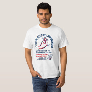 Campeonato de Gestos Italianos Camiseta Divertida