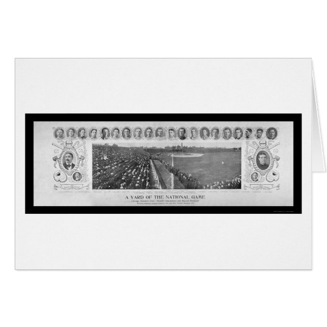 Campeones de Béisbol de Chicago Cubs Foto 1907 (Anverso (Horizontal))