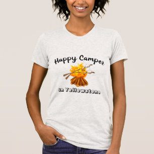 Camper feliz de camisetas para mujeres
