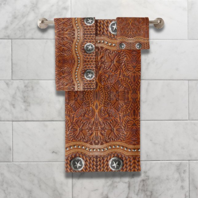 Campesina rústica del Suroeste País Vaquero Occide (Rustic Southwest Farmhouse Cowboy Western Country Bath Towel Set)