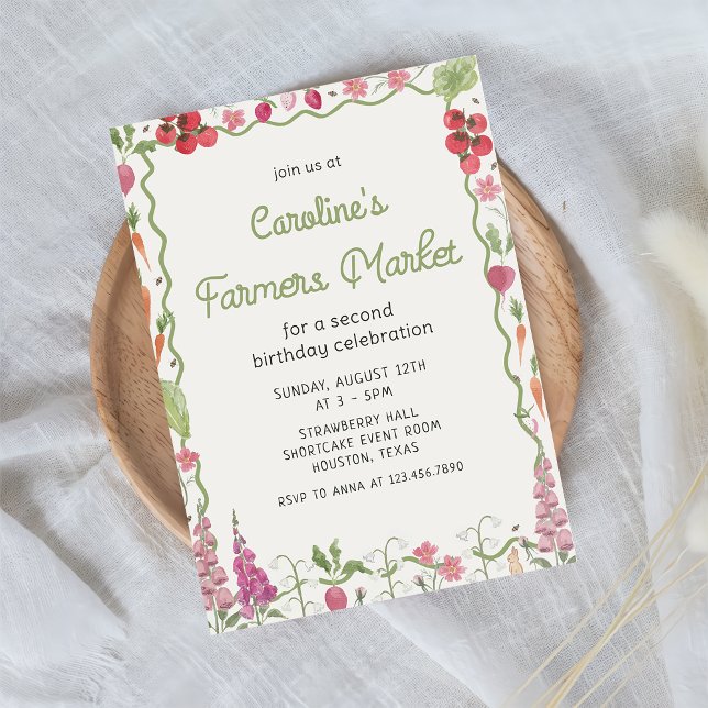 Campesinos de jardines florales Invitación de cump (Subido por el creador)