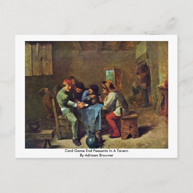 Campesinos De Juego De Tarjetas En Una Taberna (Anverso)