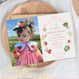 Campesinos de verduras Invitación a foto de cumple