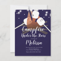 Campfire Marshmallow Stars Camping Fiesta al aire 