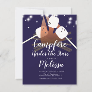 Campfire Marshmallow Stars Camping Fiesta al aire