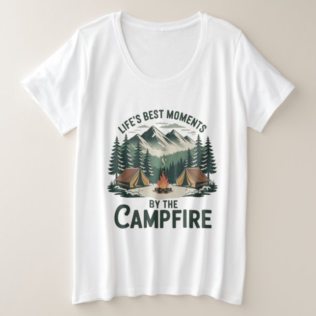 Campfire Moments Vintage Mountain Scene | Women’s  (Anverso del diseño)