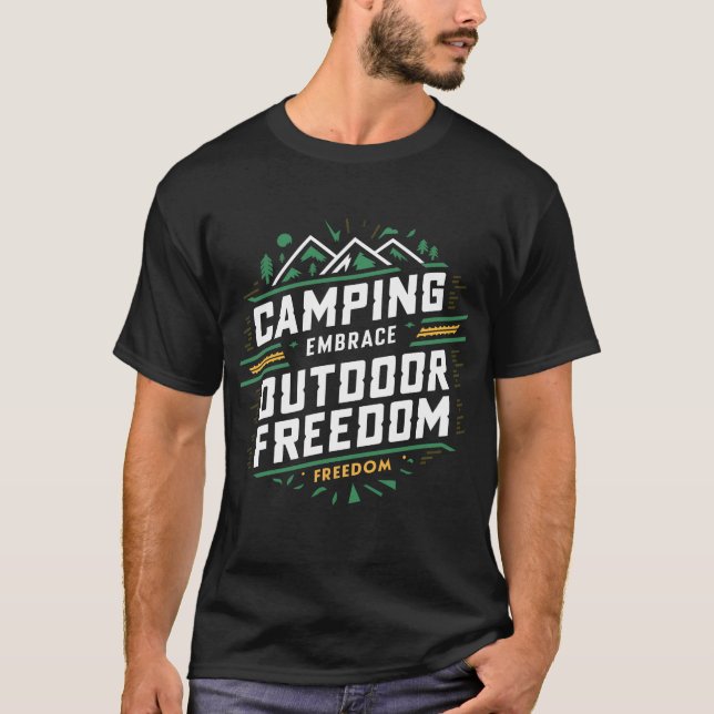 Camping Abrazo libertad al aire libre, camiseta re (Anverso)