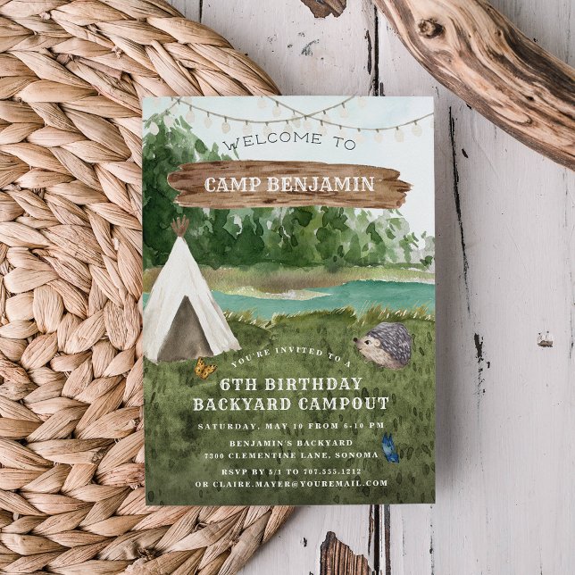 Camping Adventure Birthday Party Invitación (Subido por el creador)