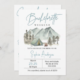 Camping Bachelorette Party Weekend Invitación