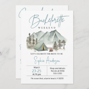 Camping Bachelorette Party Weekend Invitación