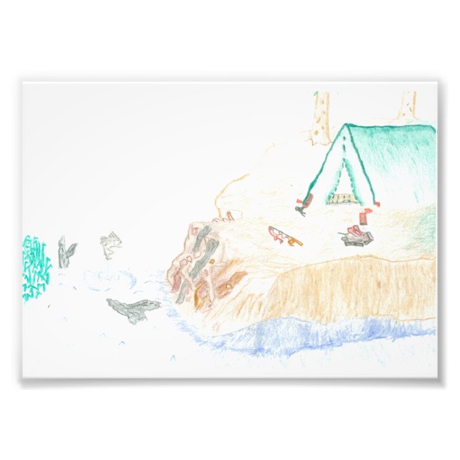 Camping by the Water 5x7 Fotografía impresa (Frente)