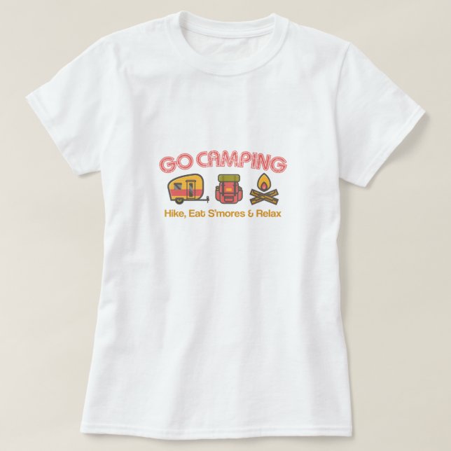 Camping Camping Camiseta básica femenina (Diseño del anverso)