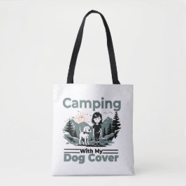 Camping con mi perro Bolsa de Tote reutilizable