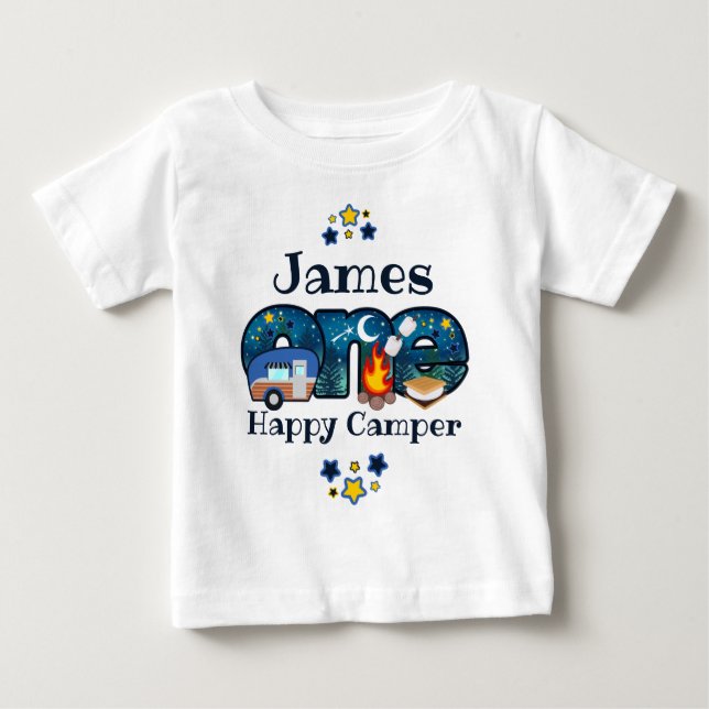 Camping Cumpleaños de la camiseta de un Feliz Camp (Anverso)