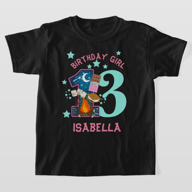 Camping de camiseta de cumpleaños S'more (Distribución)