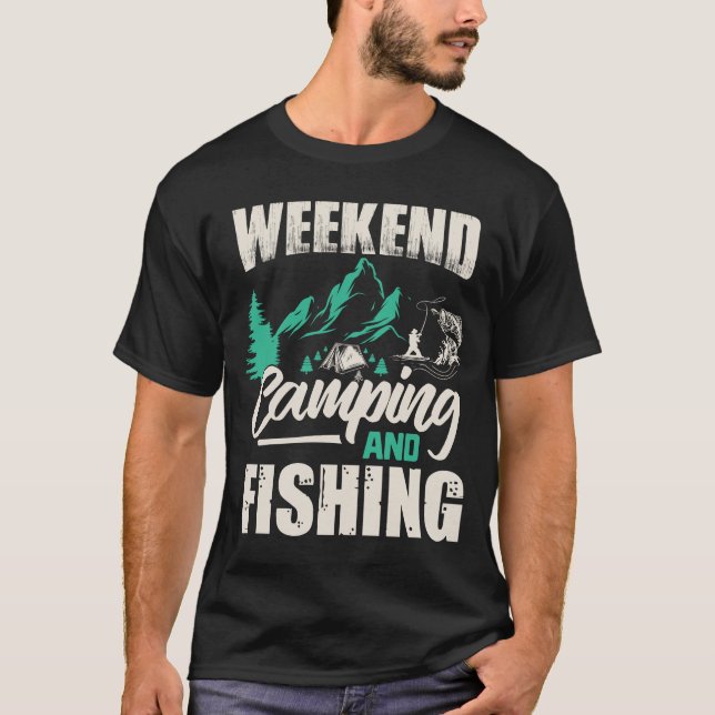 Camping de fin de semana y camiseta de pesca (Anverso)