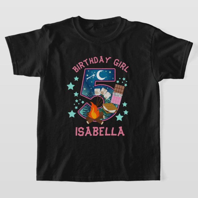 Camping de la camiseta de S'more Fifth Birday (Distribución)