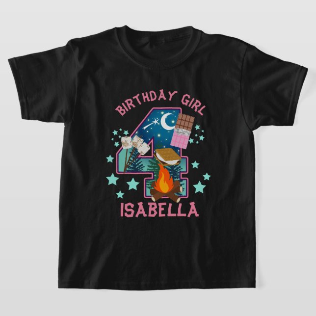 Camping de la camiseta S'more Fourth Birday (Distribución)