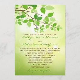 Camping de ramas leafy o invitación a la boda natu