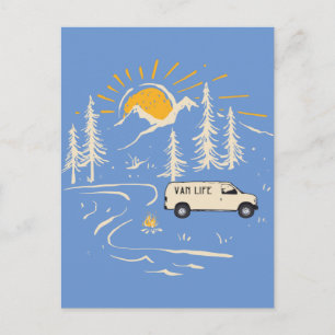 Camping En Las Montañas Postal Van Life