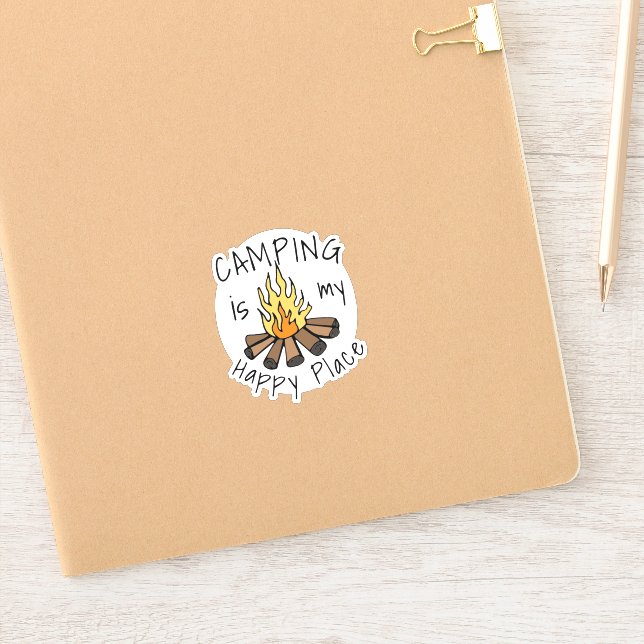 Camping es mi feliz Pegatina del Vinil Campfire (Cuaderno)