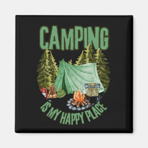 Camping es mi lugar feliz - imán de amor de campin
