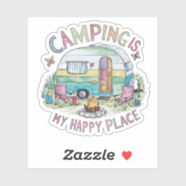 Camping es mi Pegatina de Vinyl Happy Place
