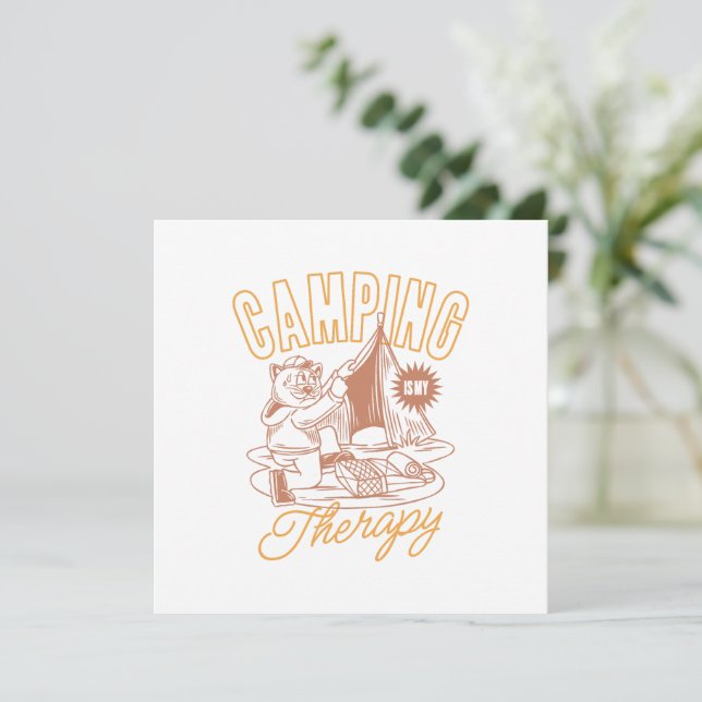 Camping Es Mi Terapia - Gato Vintage (Anverso de pie)