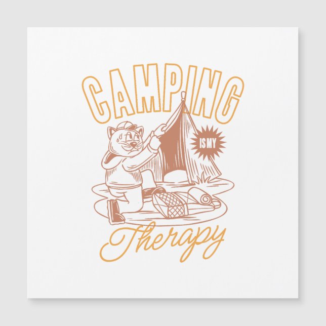 Camping Es Mi Terapia - Gato Vintage (Anverso)