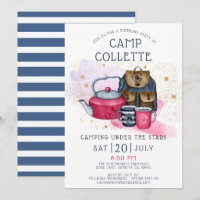 Camping Fiesta De Cumpleaños Bajo La Invitación De