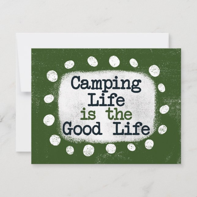 Camping Life Es La Buena Tarjeta De Saludo De La V (Anverso)