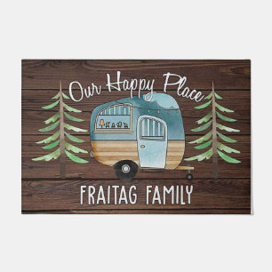 Camping Mat, alegre alfombra familiar de camper