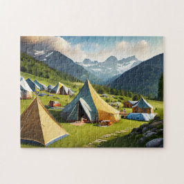 Camping Ocupado Easy Brain Art Puzzle Fozzles