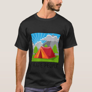 Camping Odio a la Gente Camiseta Divertida de Told