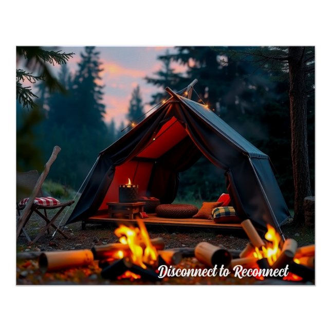 Camping Poster – Disconnect to Reconnect (Anverso)