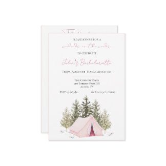 Camping Tent Bachelorette Party Invitación