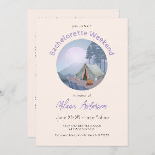 Camping Tent Bachelorette Party Invitación