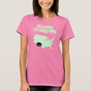 Camping USA Map RVing persiguiendo camiseta de 70