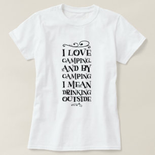 Camping y camiseta de bebida