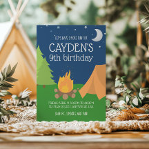 Camping y la invitación de cumpleaños de S'mores