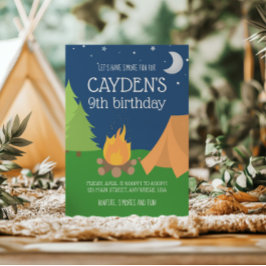 Camping y la invitación de cumpleaños de S'mores