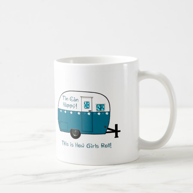 Campista contento de la lata de la TAZA el | (Derecha)