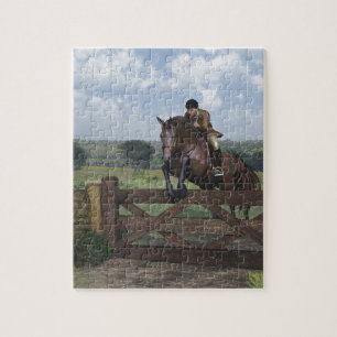 Campo a través - rompecabezas de salto del caball