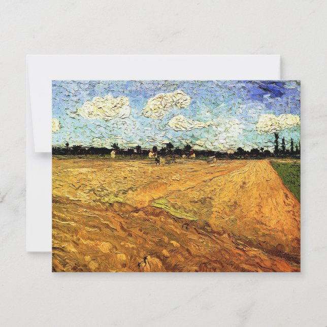 Campo Arado (los Surcos) de Vincent van Gogh (Anverso)