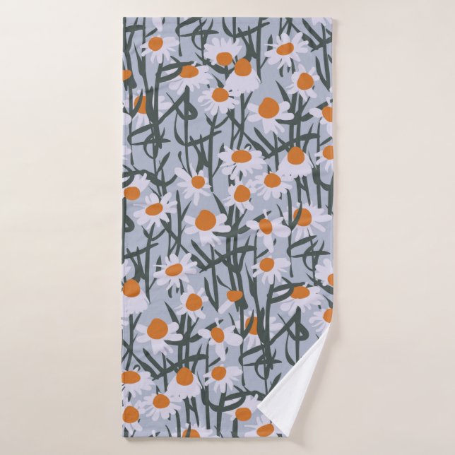 Campo Chamomile patrón sin inconvenientes en fondo (Toalla de baño)