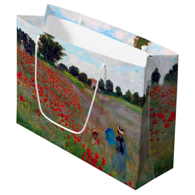 Campo de amapola, bolsa de regalo grande monet (Angulo Anverso)
